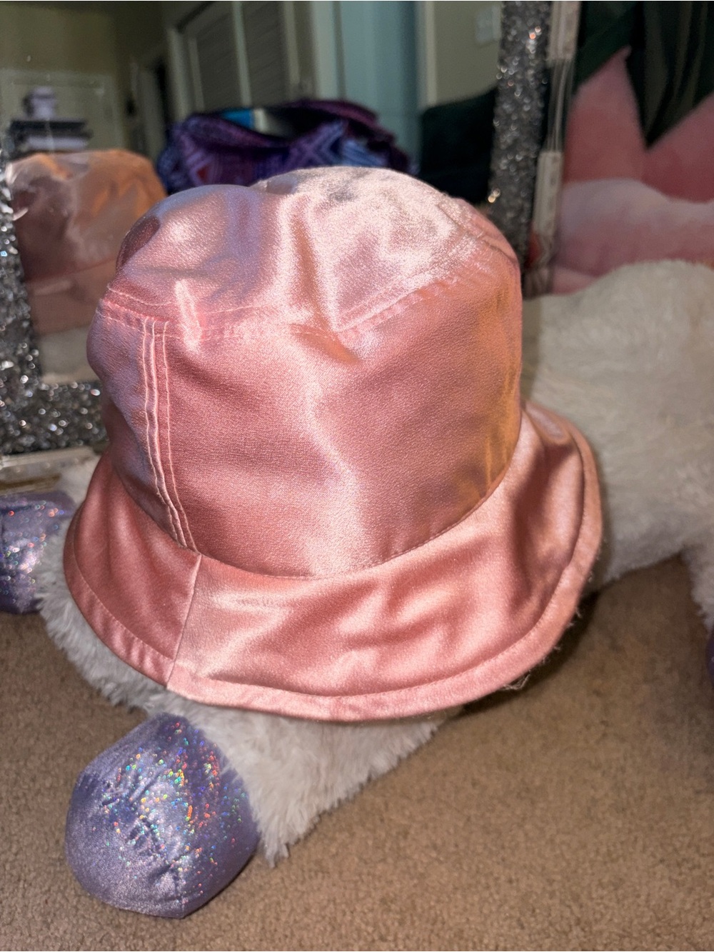 Satin Bucket Hat - Pink